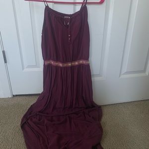 Floor length purple dress